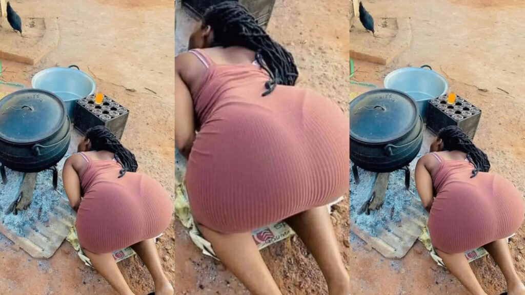 I know one day I will stop using this system of cooking, lady said as she blow breeze to her wooding fire